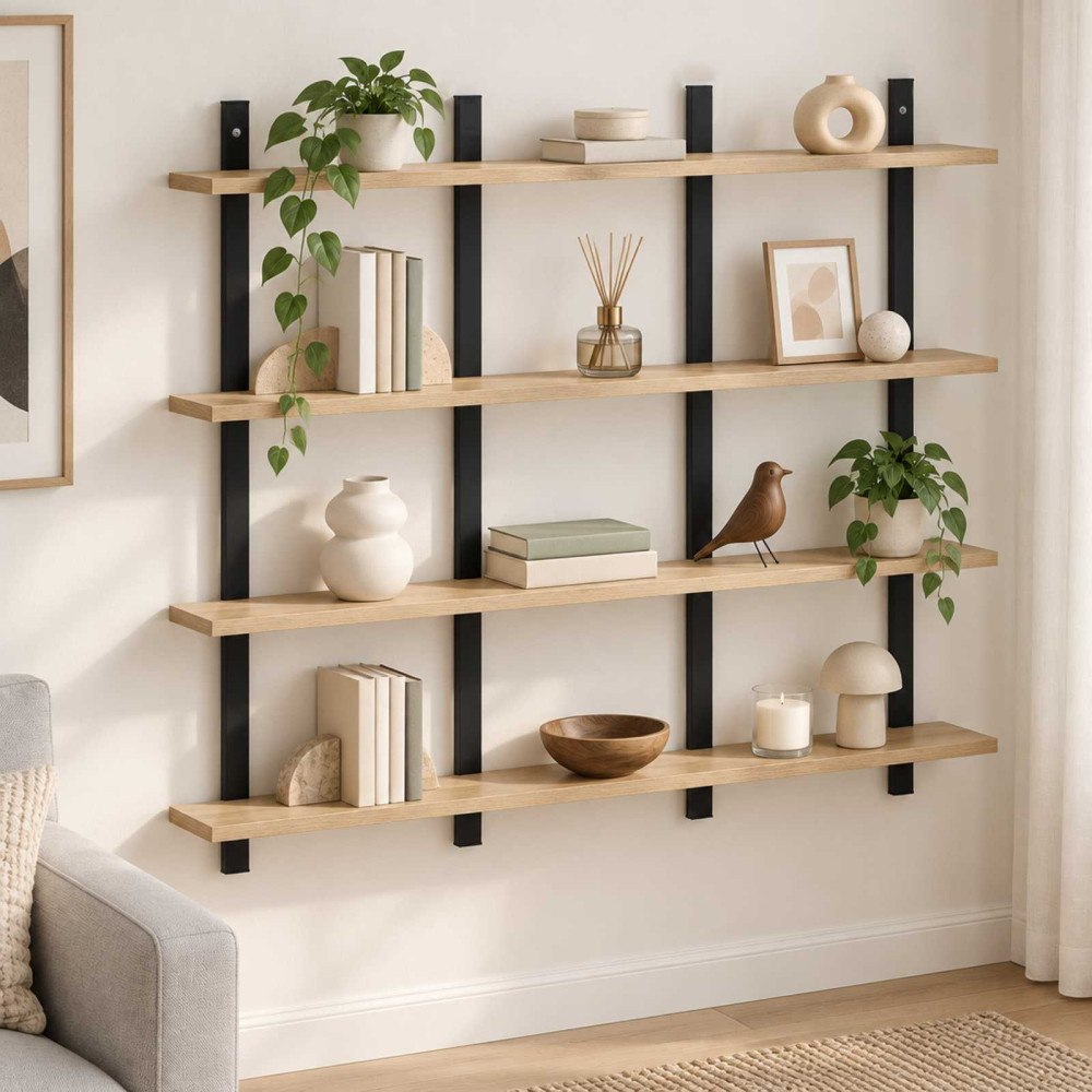 vidaXL Vägghylla Sonoma-ek 102 x 13,5 x 80 cm Konstruerat trä