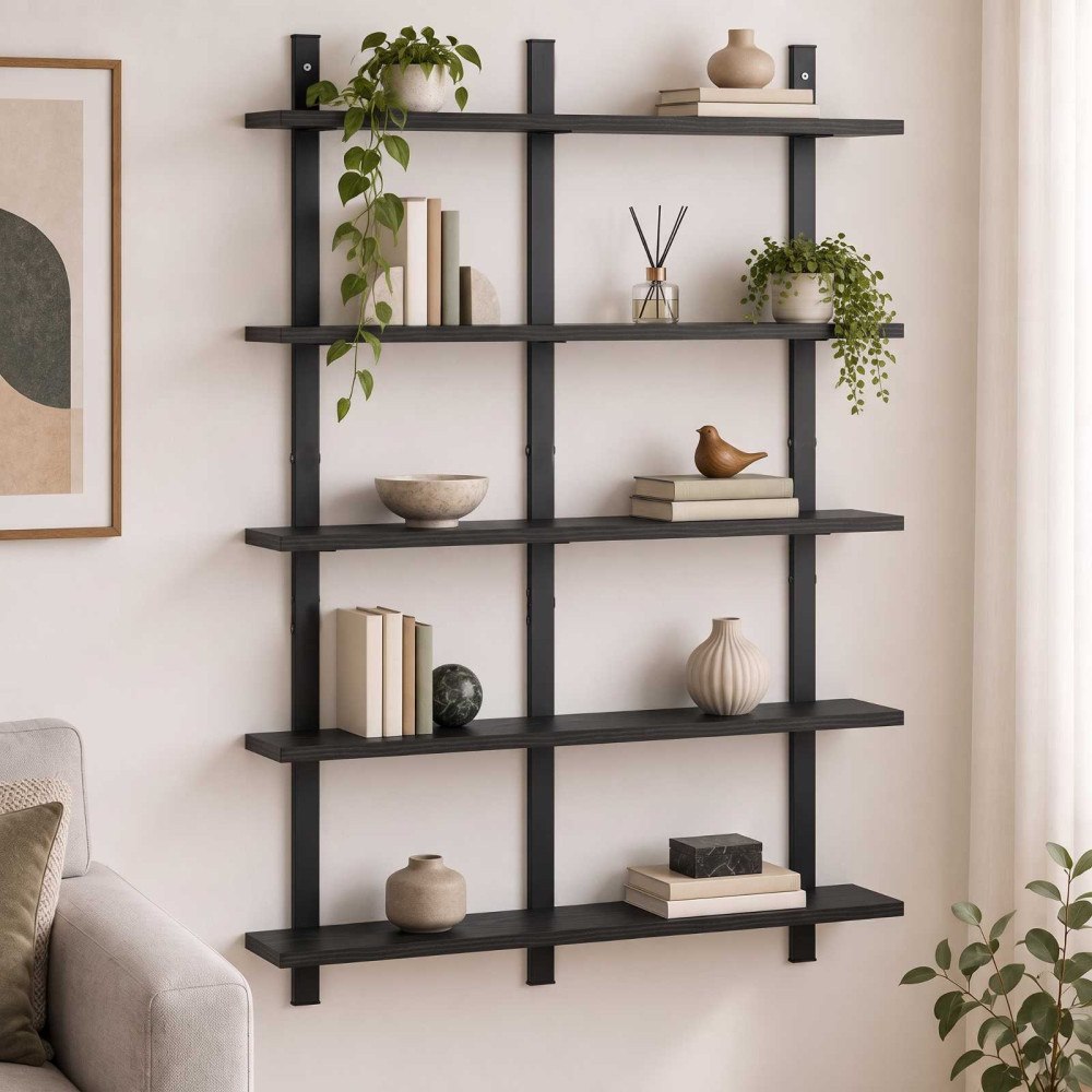 vidaXL Vägg hylla Svart ek 79,5 x 13,5 x 102 cm Konstruerat trä
