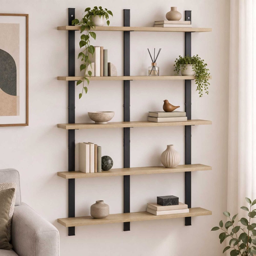 vidaXL Vägg hylla Sonoma-ek 79,5 x 13,5 x 102 cm Konstruerat trä