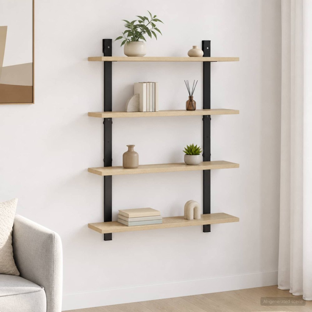 vidaXL Vägg hylla Sonoma-ek 60.5 x 13.5 x 80.5 cm Konstruerat trä