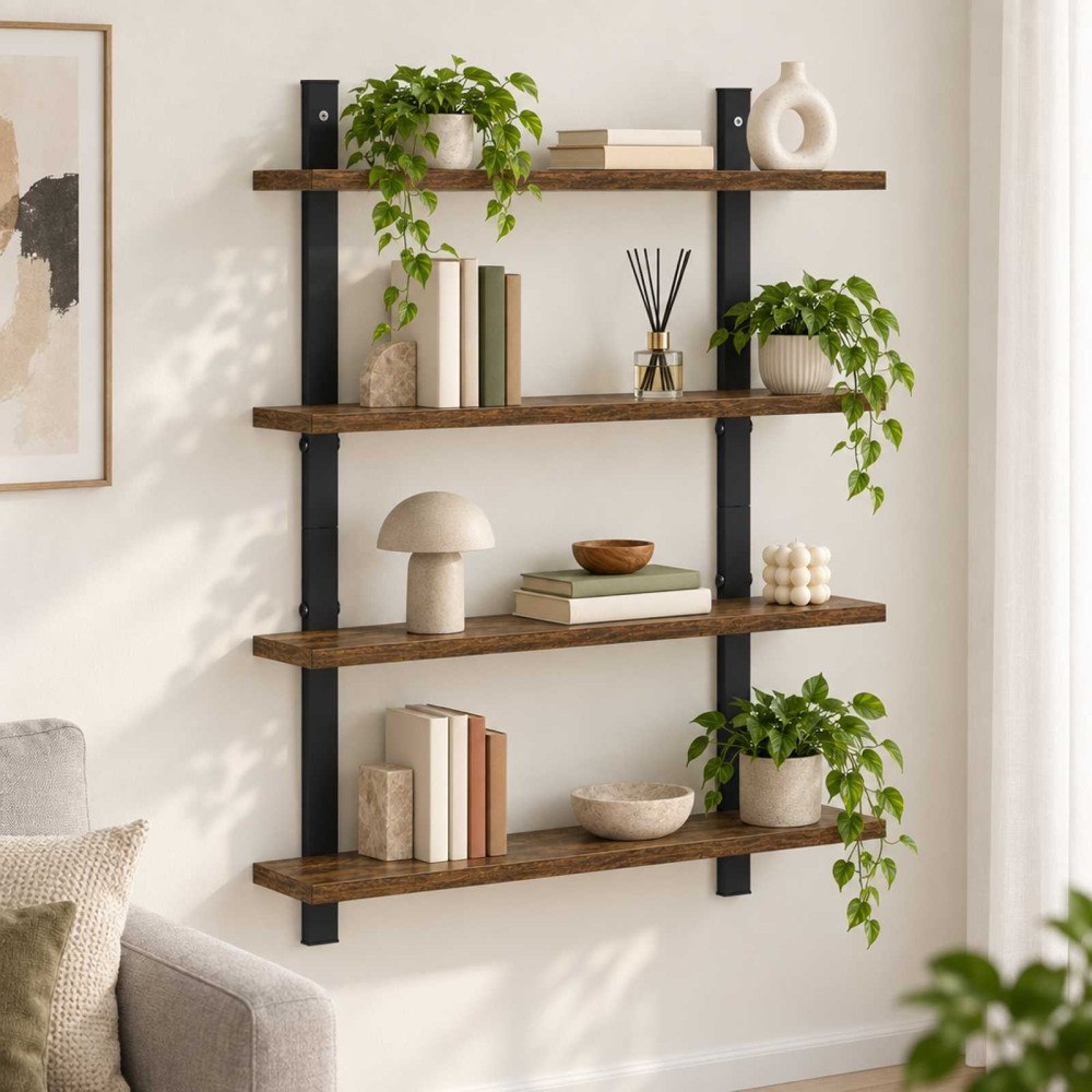 vidaXL Vägg hylla Rökt ek 60.5 x 13.5 x 80.5 cm Konstruerat trä