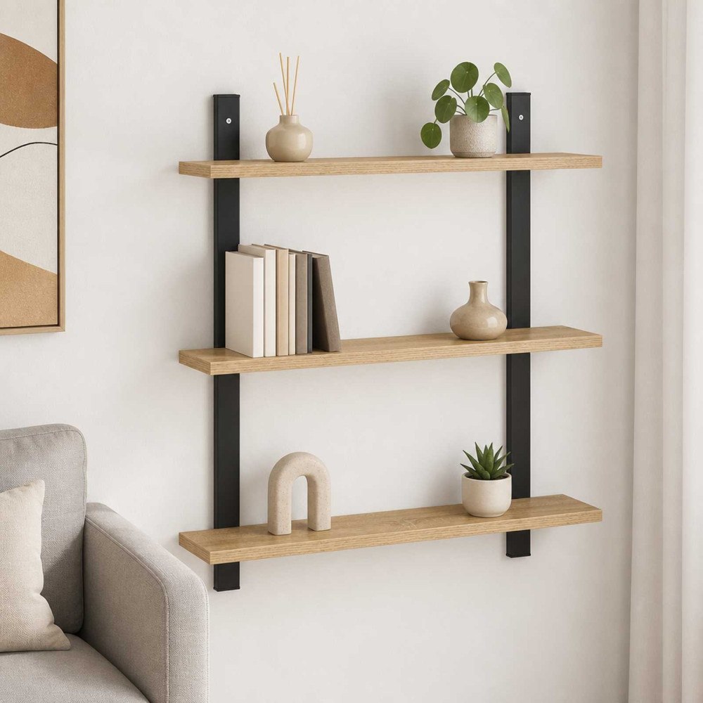 vidaXL Vägg hylla Sonoma-ek 60.5 x 13.5 x 58.5 cm Konstruerat trä