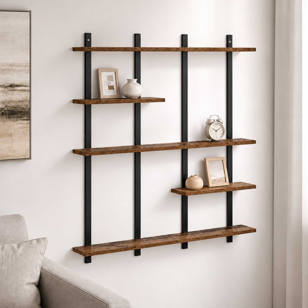vidaXL Vägghylla Gammalt trä 102 x 13,5 x 102,5 cm Konstruerat trä