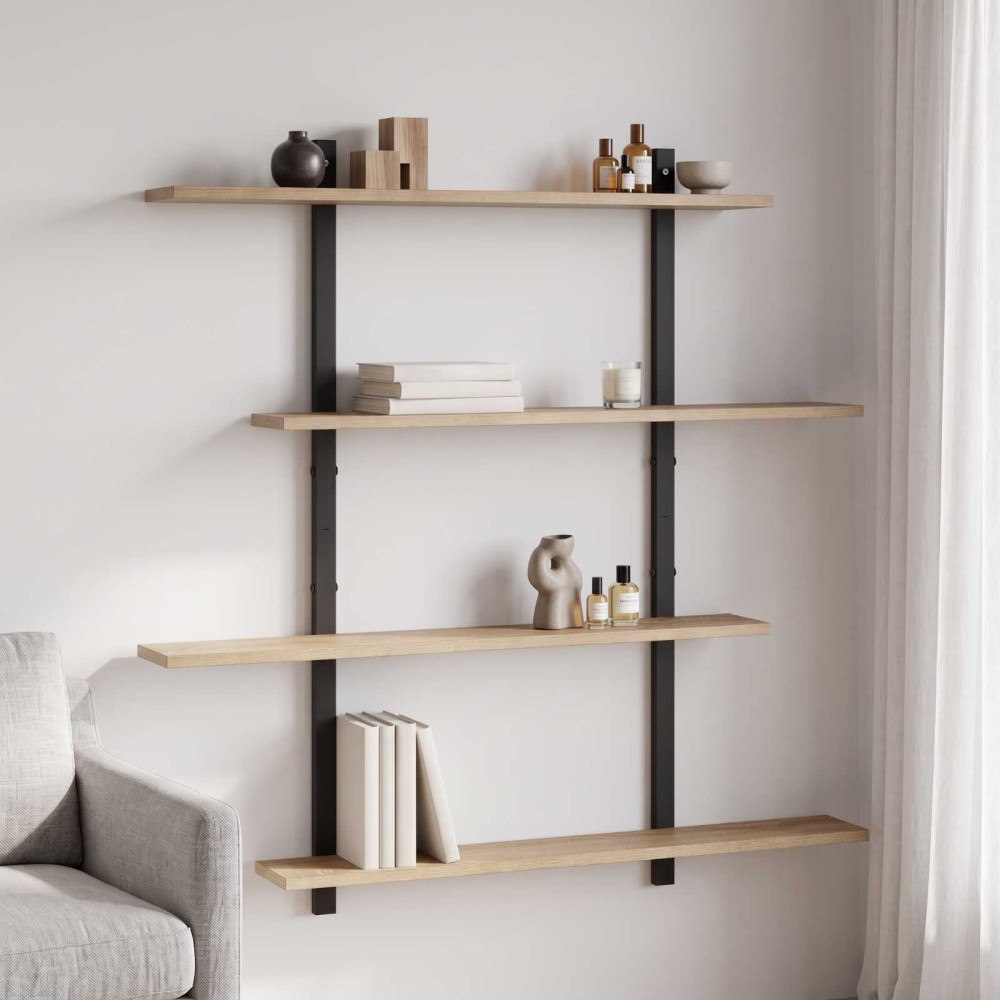 vidaXL Vägghylla Sonoma-ek 100 x 13.5 x 101 cm Konstruerat trä
