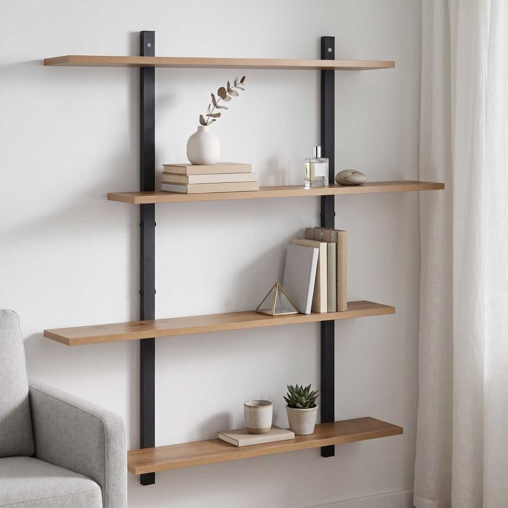 vidaXL Vägghylla Artisan-ek 100 x 13,5 x 101 cm Konstruerat trä