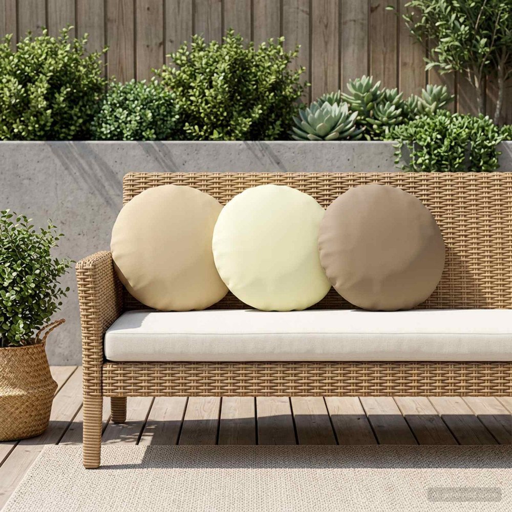 vidaXL Kasta Kudde 6 st HEERLEN Beige Diam. 40 cm Polyester
