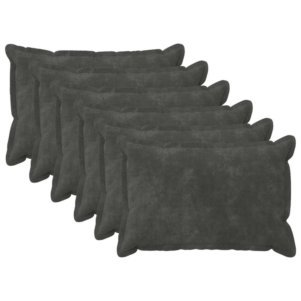 vidaXL Kasta Kudde 6 st HOUTEN Antracit 30 x 50 cm Mikrofiber Fleece