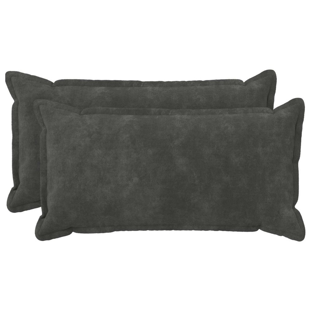 vidaXL Kasta Kudde 2 st HOUTEN Antracit 40 x 80 cm Mikrofiber Fleece