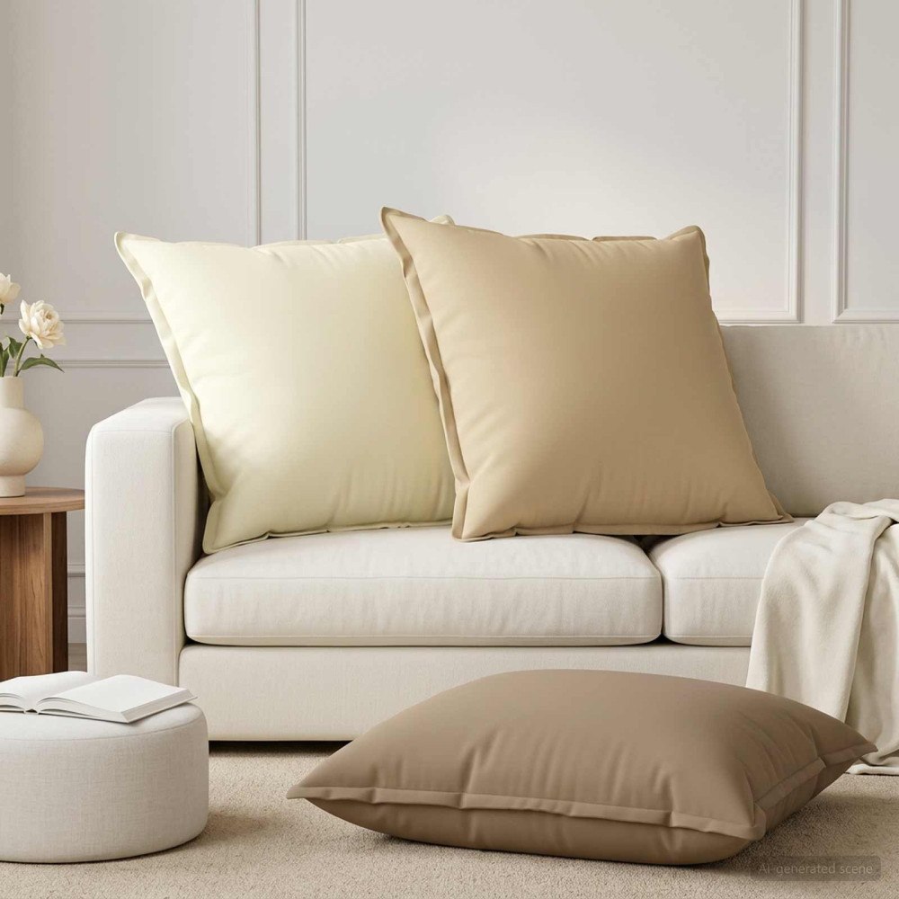 vidaXL Kasta Kudde 2 st HOUTEN Gräddvit 65 x 65 cm Polyester