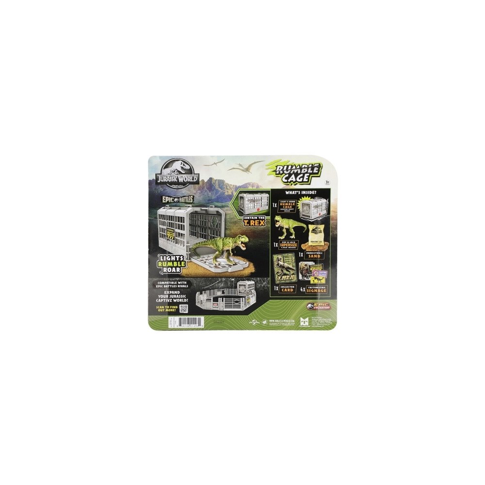 Jurassic World Jurassic World Rumble Cage Rebirth Battles leksak, 3 ljudeff...