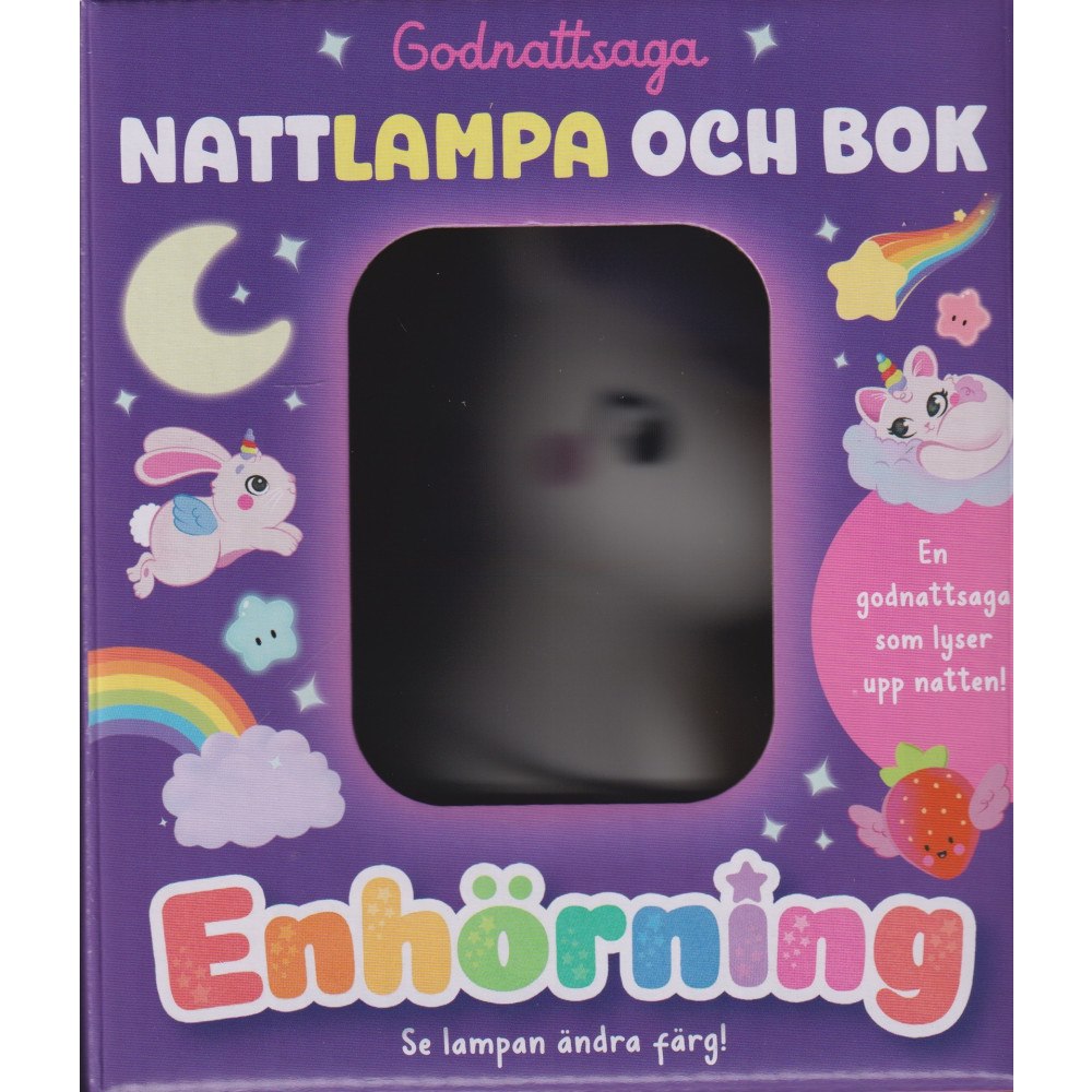 Barthelson Förlag Godnattsaga - Nattlampa och bok - Enhörning (häftad)