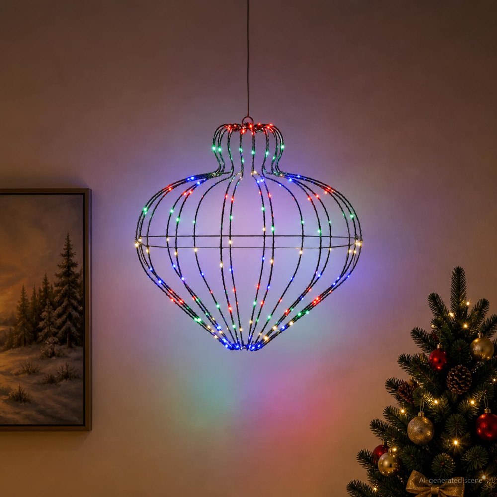 vidaXL Julfinialslampa 192 LED-lampor Mångfärgad Diam. 40 x 40 cm