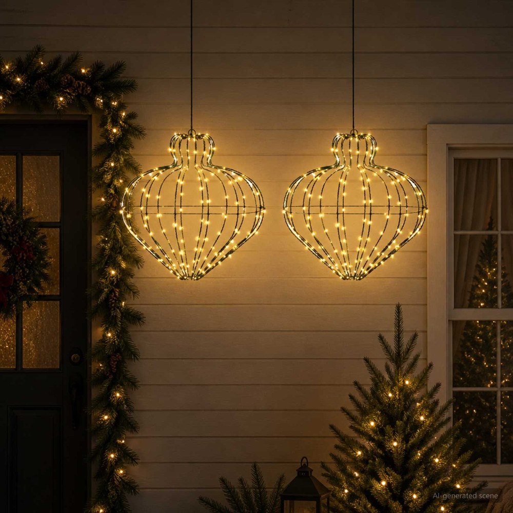 vidaXL Julfinialslampa 2 st 384 LED-lampor Varmvit Diam. 40 x 40 cm