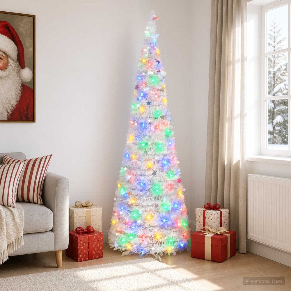 vidaXL Pop-up-julgran med LED-belysning 180 cm 150 LED-lampor