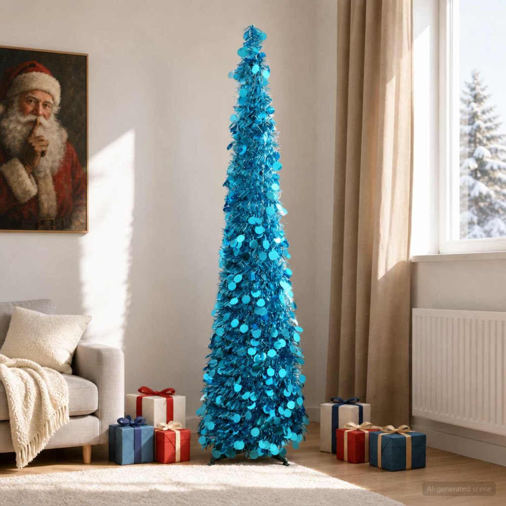 vidaXL Pop up-julgran 180 cm PET Blå