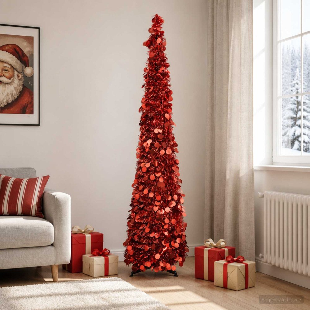 vidaXL Pop up-julgran 180 cm PET Röd