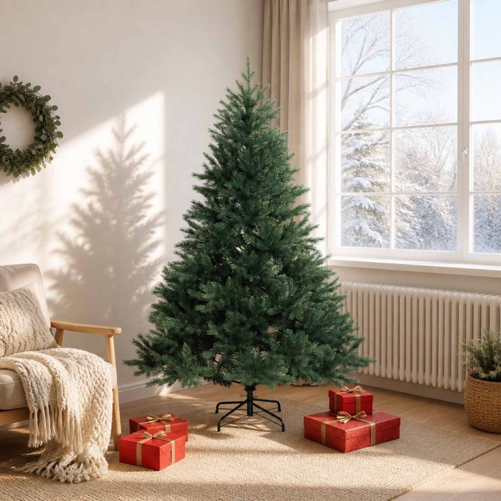vidaXL Plast Hingad Julgran 180 cm PVC och metall Grön