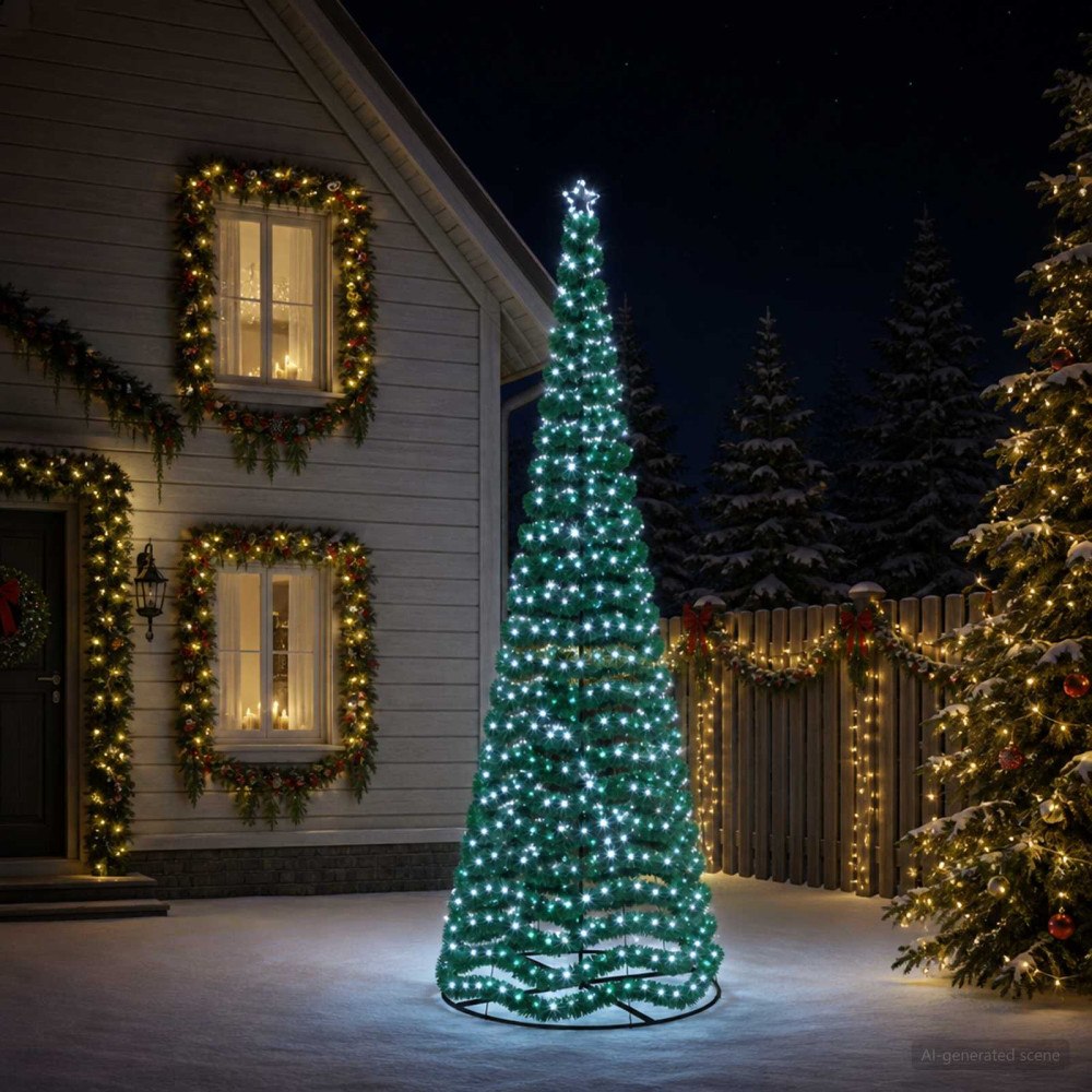vidaXL Glittrig LED-julgran med fot EKENAS 400 cm 588 LED-lampor