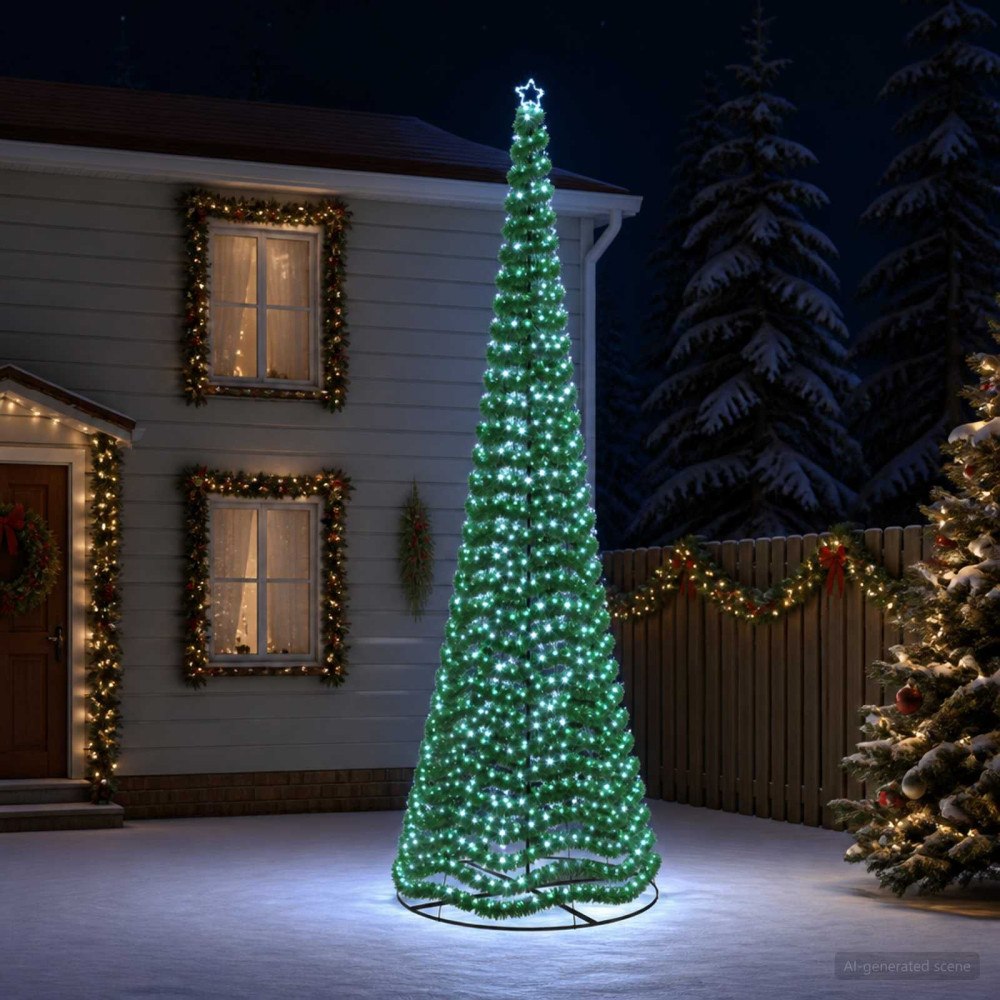 vidaXL Glittrig LED-julgran med fot EKENAS 500 cm 868 LED-lampor