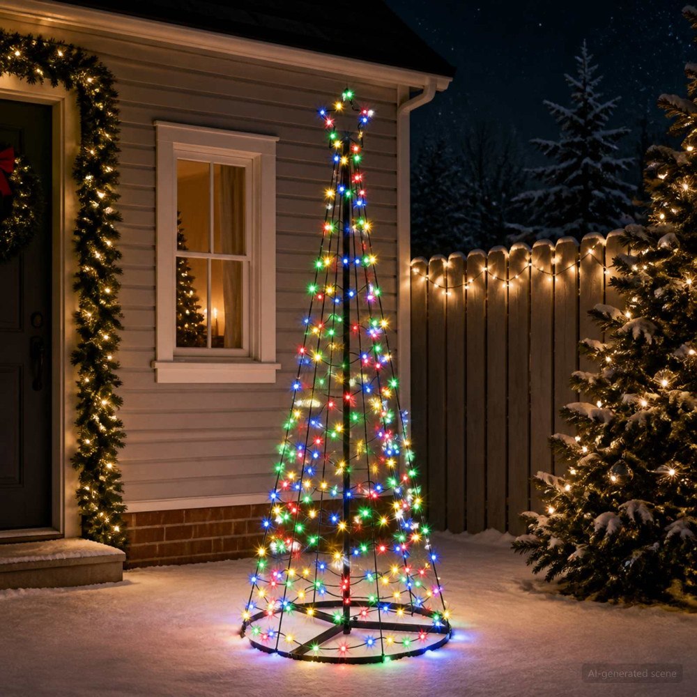 vidaXL LED-spiraljulgran med fot EKENAS 180 cm 220 LED-lampor