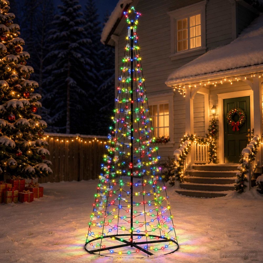 vidaXL LED-spiraljulgran med fot EKENAS 250 cm 370 LED-lampor
