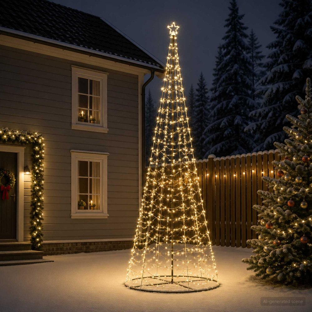 vidaXL LED-spiraljulgran med fot EKENAS 400 cm 588 LED-lampor Varmvit