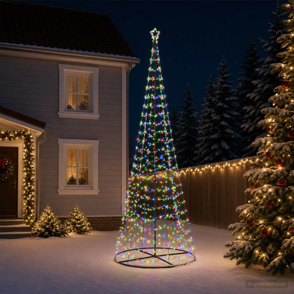 vidaXL LED-spiraljulgran med fot EKENAS 400 cm 588 LED-lampor