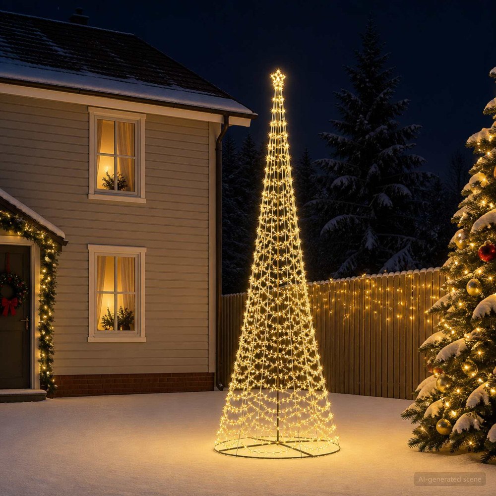 vidaXL LED-spiraljulgran med fot EKENAS 500 cm 868 LED-lampor Varmvit