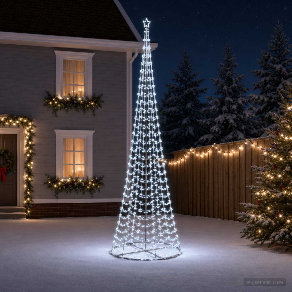vidaXL LED-spiraljulgran med fot EKENAS 500 cm 868 LED-lampor Kallvit