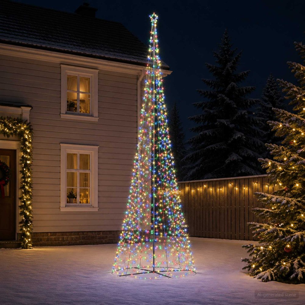 vidaXL LED-spiraljulgran med fot EKENAS 500 cm 868 LED-lampor