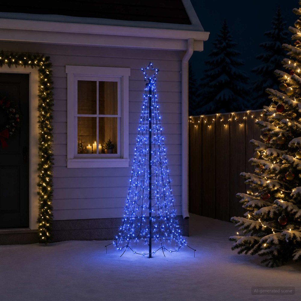 vidaXL Spiraljulgran med LED och markspett EKENAS 180 cm