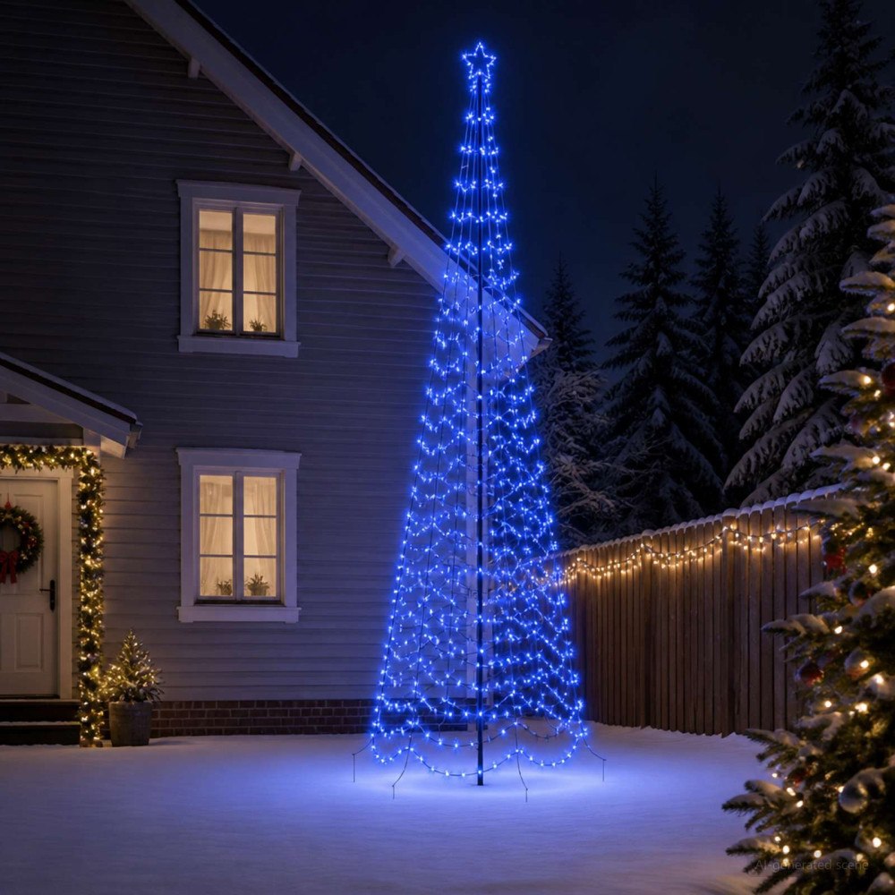vidaXL Spiraljulgran med LED och markspett EKENAS 400 cm