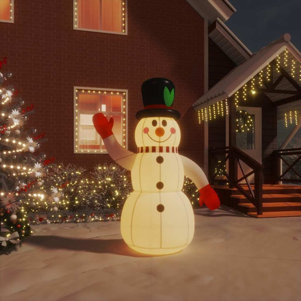 vidaXL Uppblåsbar Snögubbe med LED-lampor 120 cm