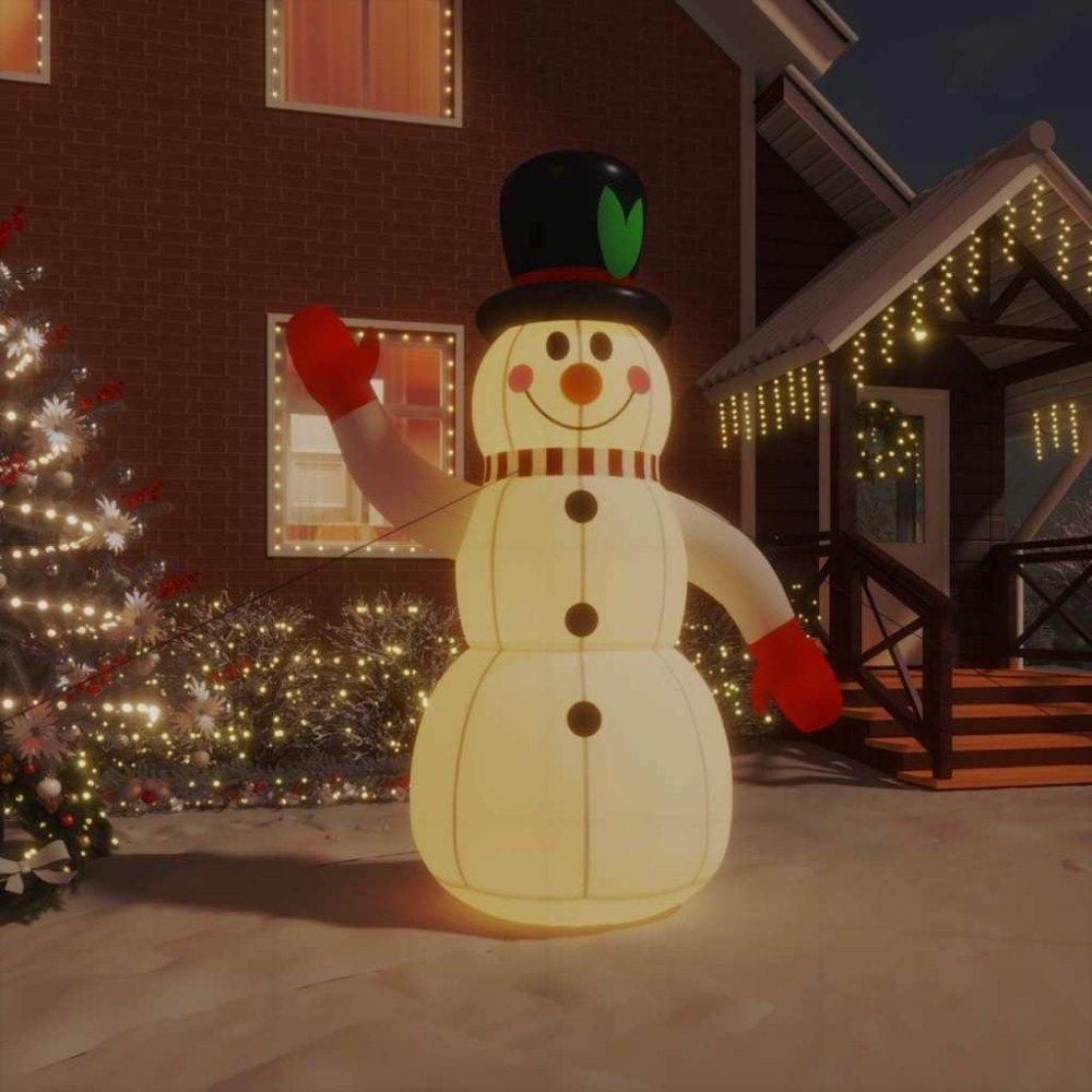 vidaXL Uppblåsbar Snögubbe med LED-lampor 240 cm