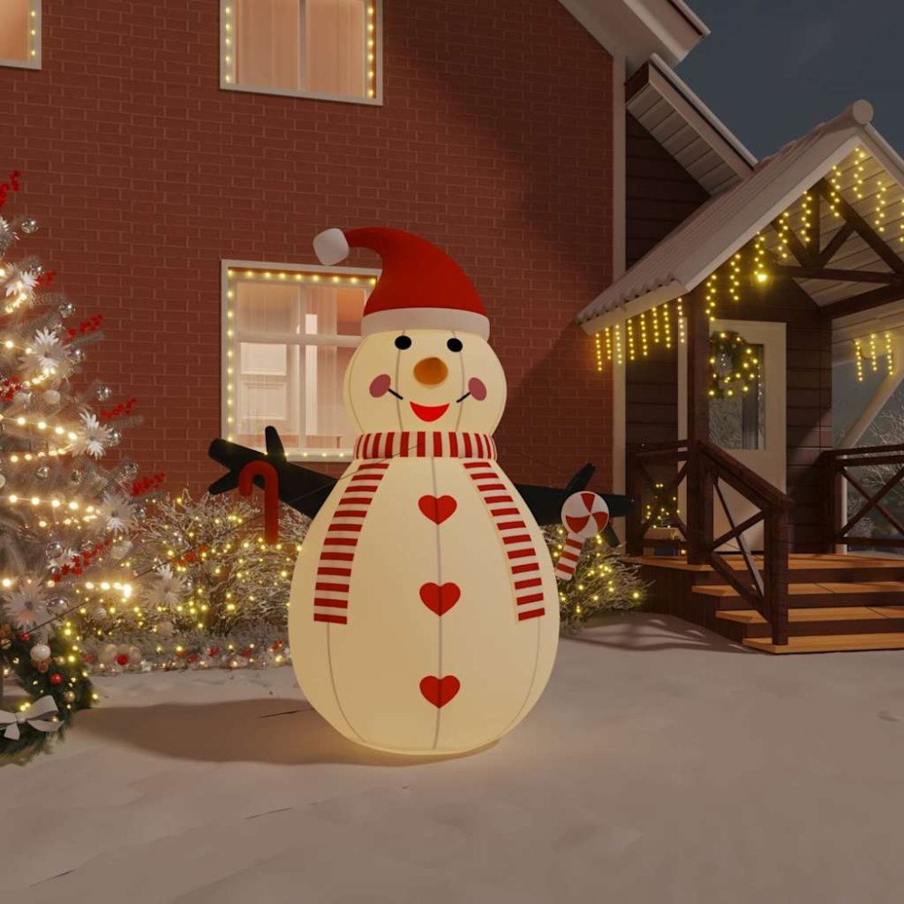 vidaXL Uppblåsbar Snögubbe med LED-lampor 250 cm