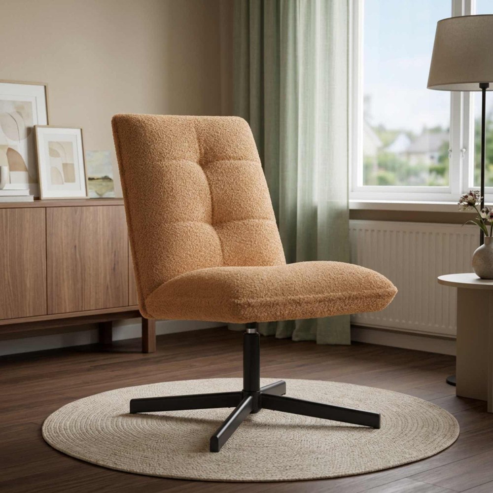 vidaXL Skrivstol Beige Bouclé
