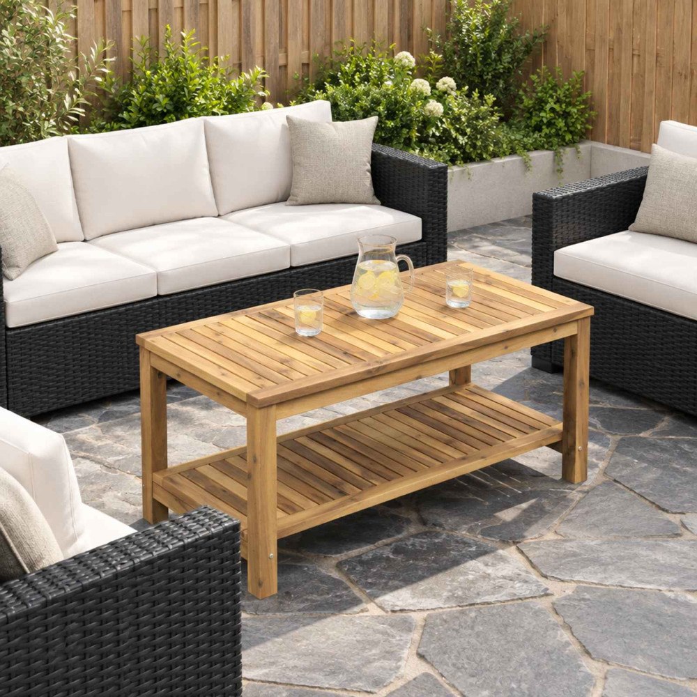vidaXL Kaffeebord Vit tvätt 100,5 x 49 x 45 cm Massivt Akaciaträ