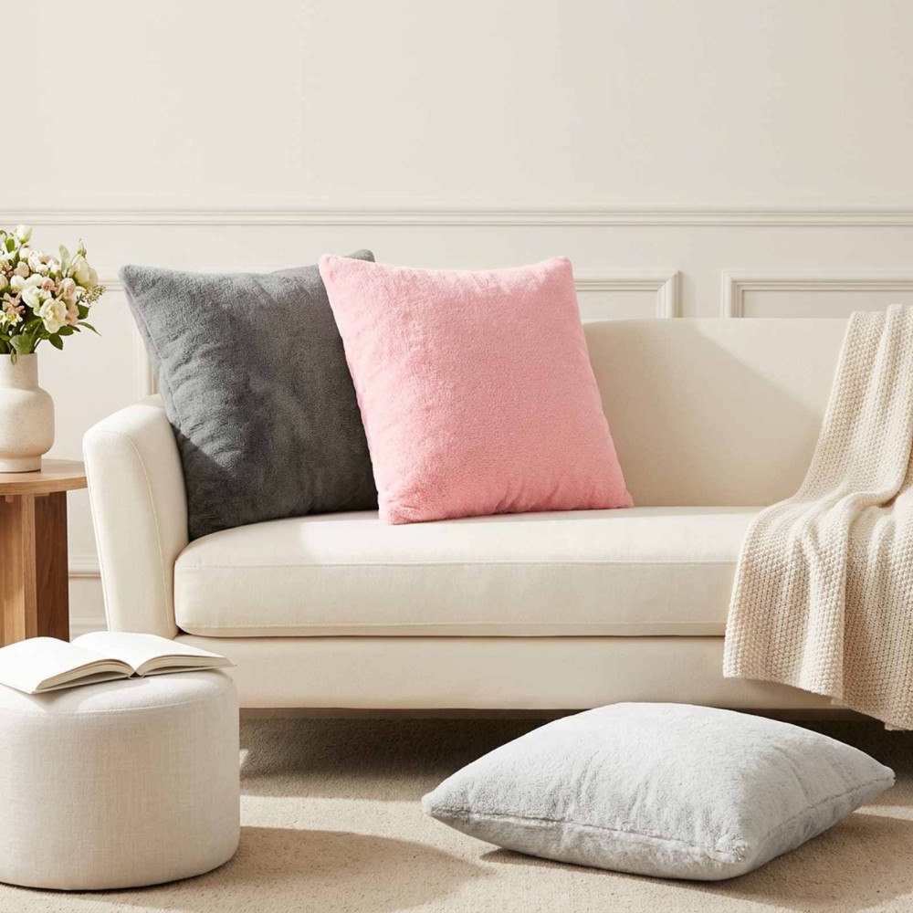 vidaXL Kuddöverdrag 2 st HEERLEN Rosa 45 x 45 cm Flanell