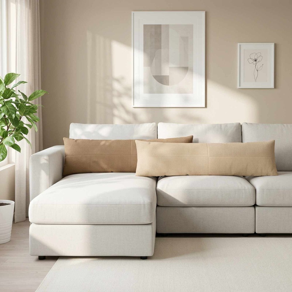 vidaXL Kuddöverdrag 2 st ALMELO Brun 40 x 145 cm manchester