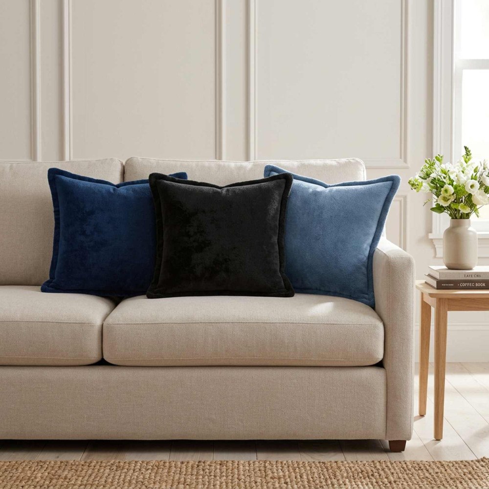 vidaXL Kuddöverdrag 2 st HOUTEN Mörkblå 30 x 30 cm Flanell