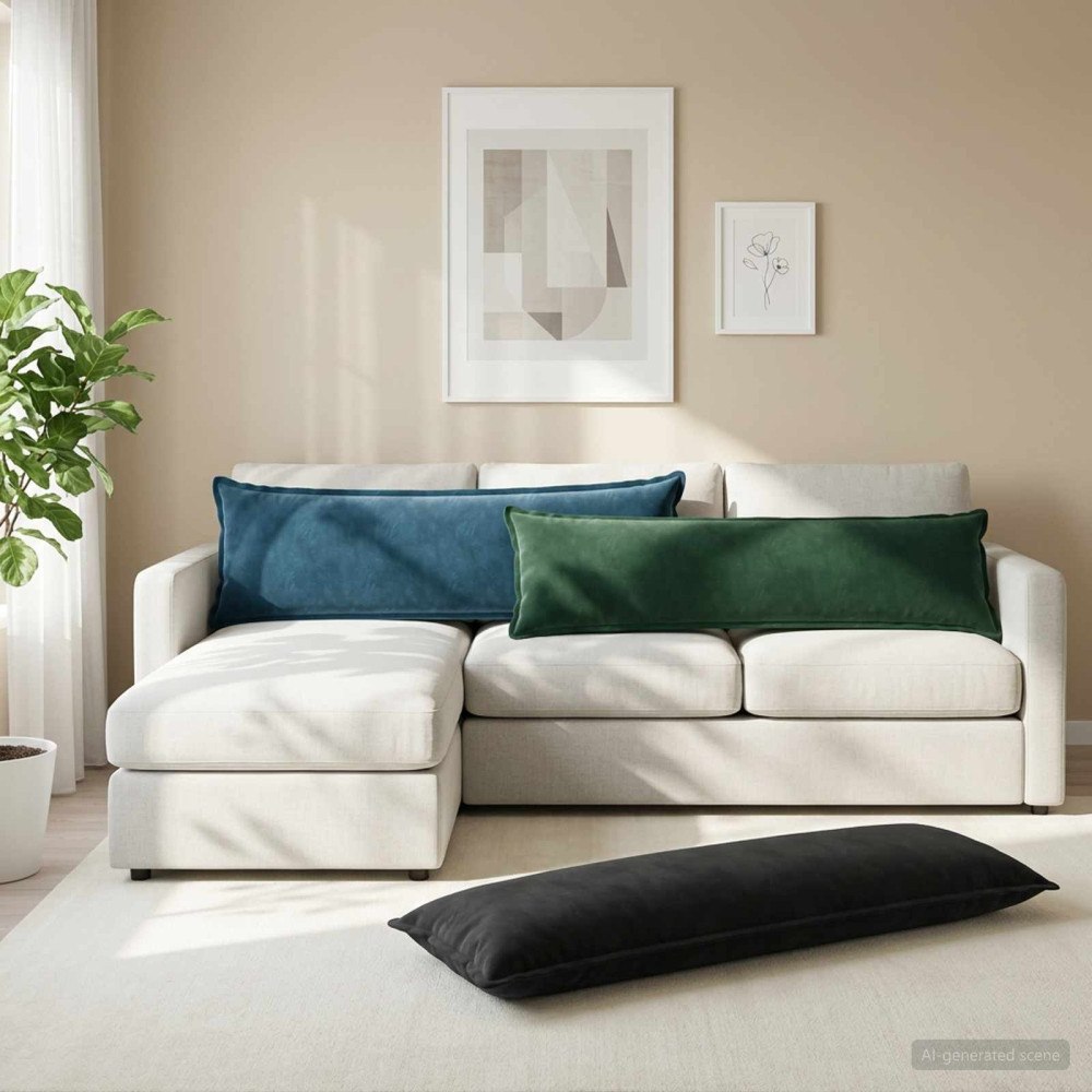vidaXL Kuddöverdrag 2 st HOUTEN Blå 40 x 145 cm Sammet