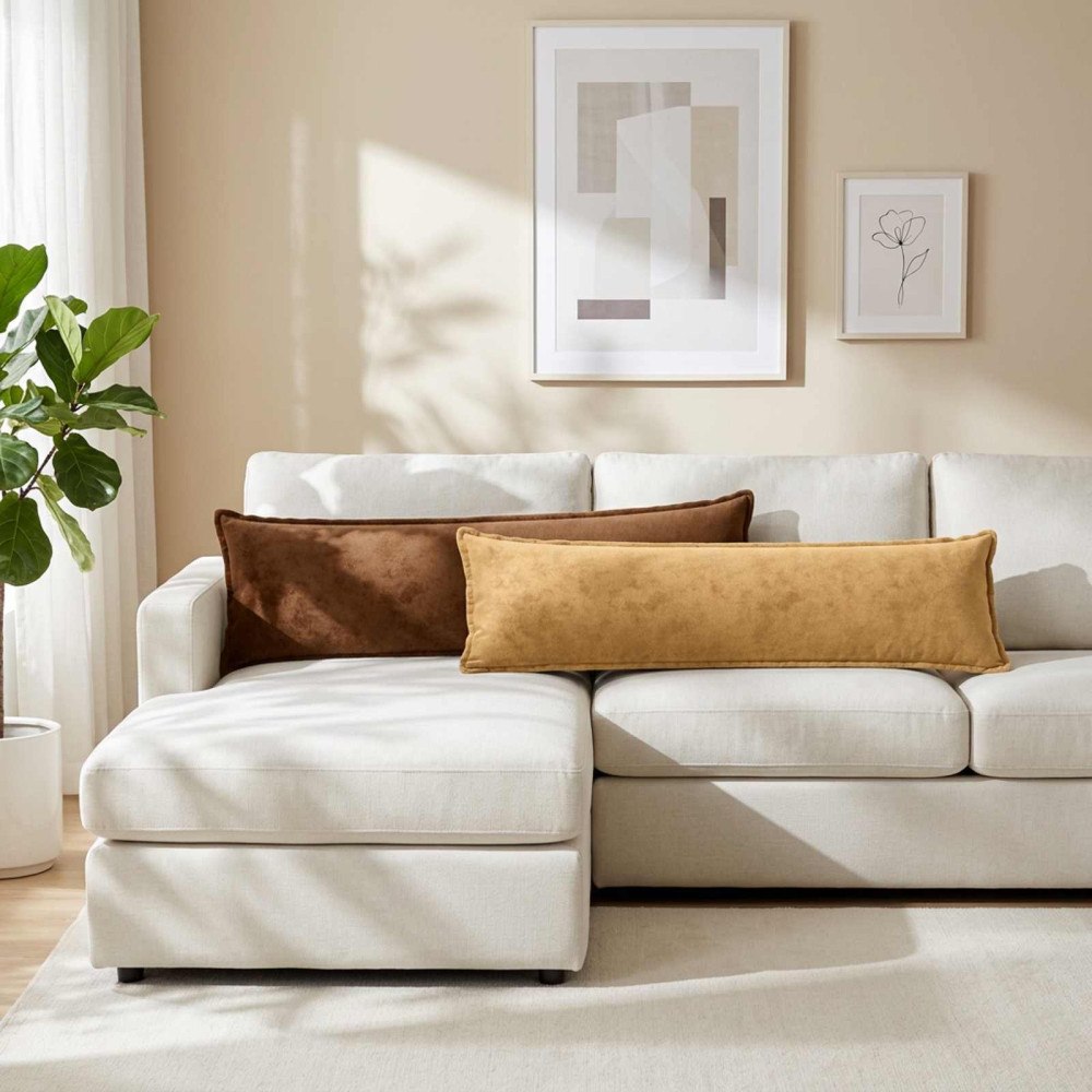 vidaXL Kuddöverdrag 2 st HOUTEN Ljusbrun 40 x 145 cm Flanell