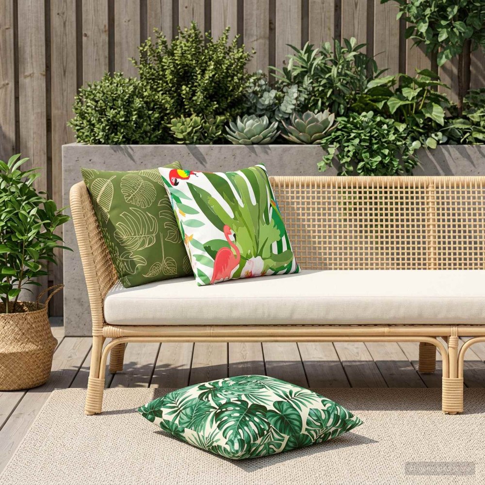 vidaXL Kasta Kudde 2 st HEERLEN Bladdesign 60 x 60 cm Polyester