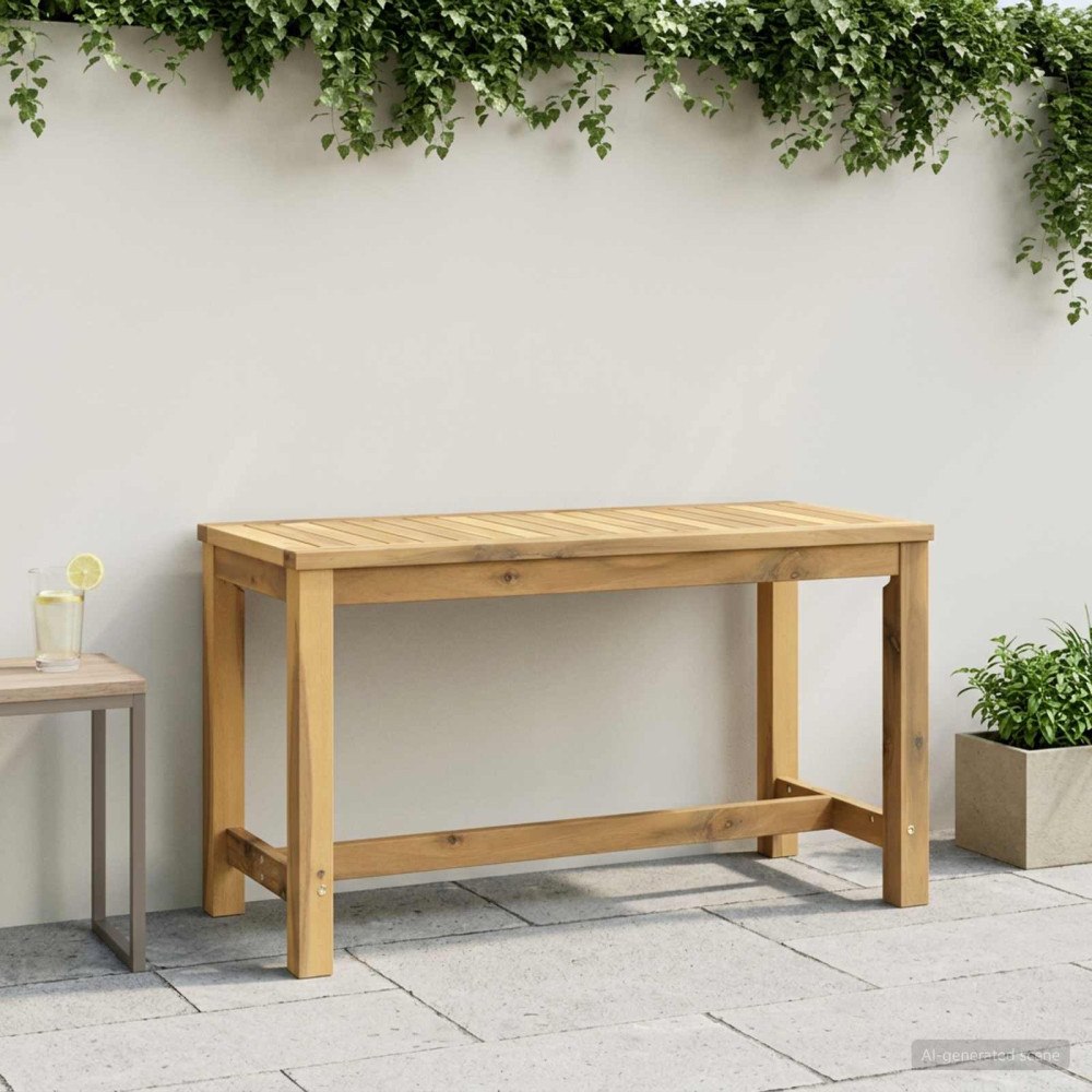 vidaXL Trädgårdsbänk 80,5 x 35 x 45 cm Massivt Akaciaträ Vit tvätt