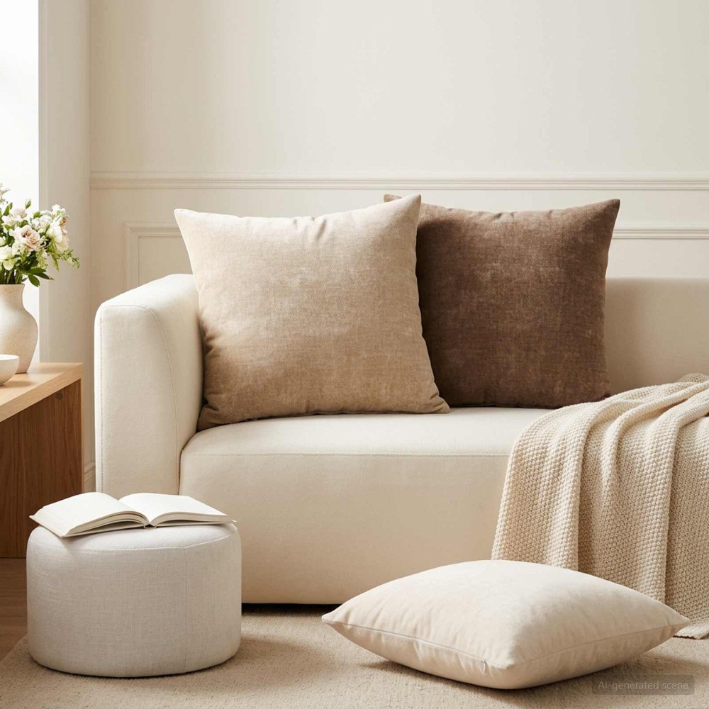 vidaXL Kuddöverdrag 6 st HEERLEN Brun 50 x 50 cm Chenilletyg