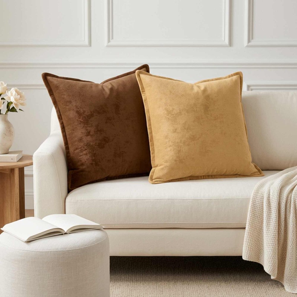 vidaXL Kuddöverdrag 6 st HOUTEN Taupe 65 x 65 cm Flanell