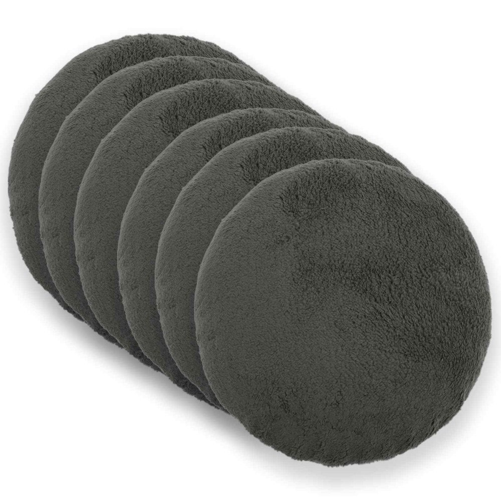 vidaXL Kuddöverdrag 6 st HEERLEN Mörkgrå Diam. 50 cm Bouclé