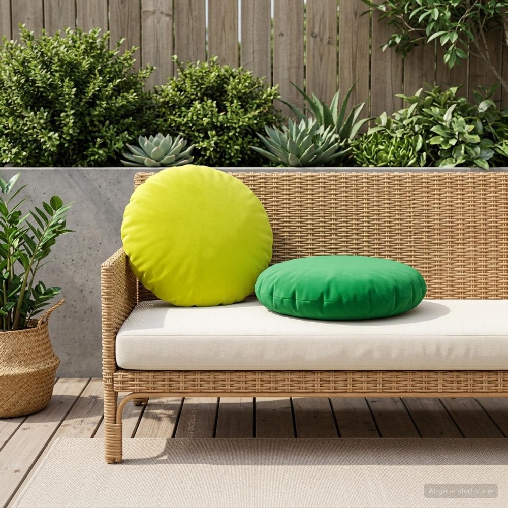 vidaXL Kasta Kudde 2 st HEERLEN Grön Diam. 50 cm Polyester