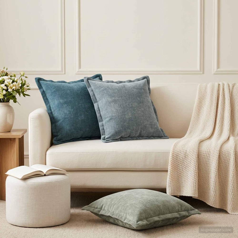 vidaXL Kasta Kudde 2 st HOUTEN Grön 45 x 45 cm Chenilletyg