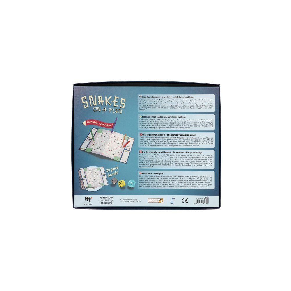 Peliko Peliko Snakes On A Plan Roll & Write-brädspel, 2-4 spelare,...